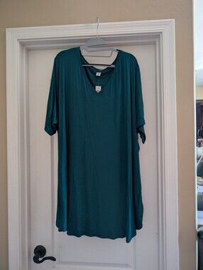Luxe Old Navy Plus-Size V-Neck Tunic Tee Dark Teal 4XL